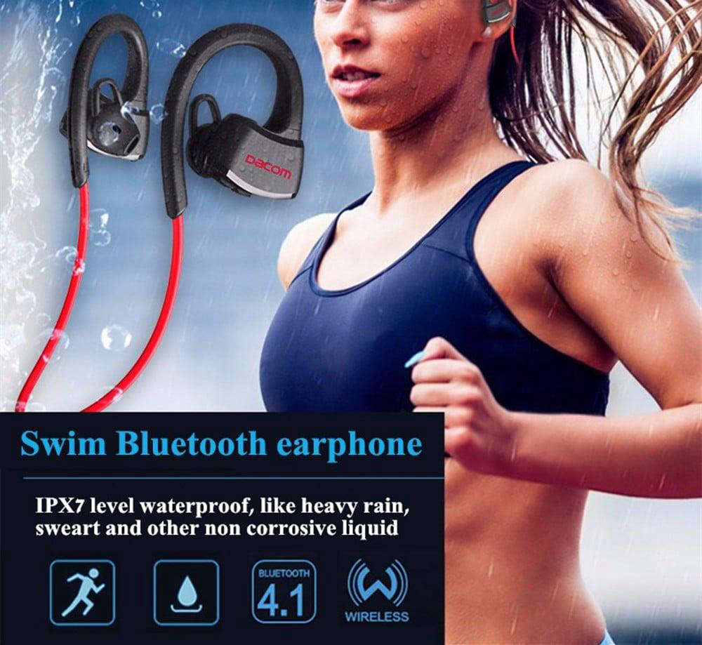 Dacom P10 Wireless Earbuds Bluetooth Sports Earphones with Noise Canceling - Black and Red