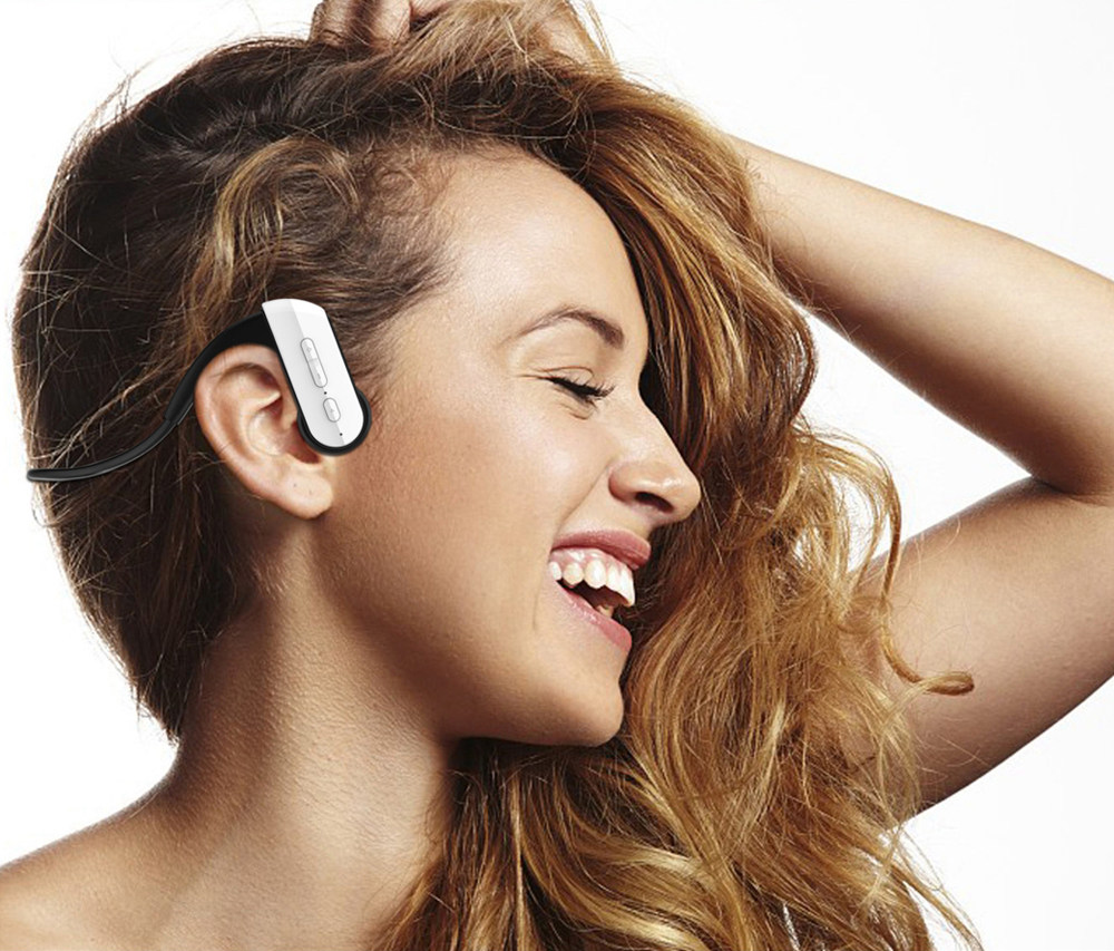 Bone Conduction Bluetooth Sports Wireless Earphones Open Ear Headset Water Resistant with Noise Reduction Microphone Headphones-Black