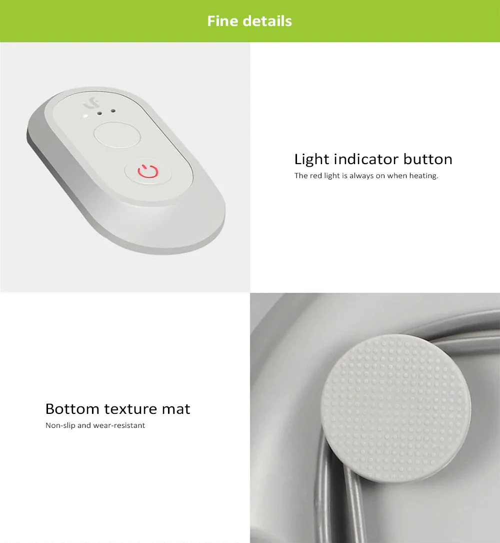 Xiaomi LERAVAN Kneading Foot Massager Air Pressure Massage Hot Compress Therapy 3D Get Massage Head - Grey
