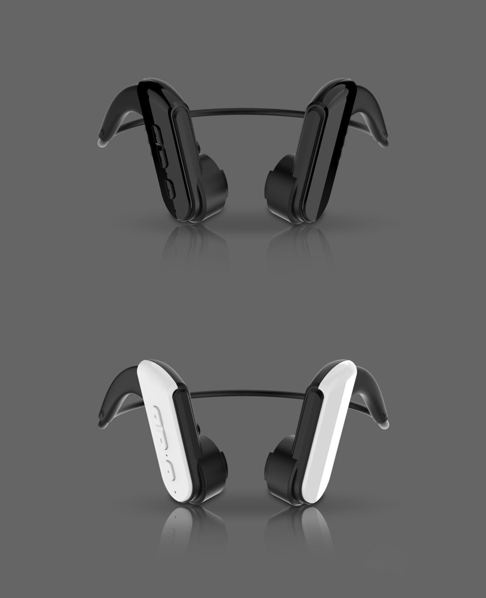 Bone Conduction Bluetooth Sports Wireless Earphones Open Ear Headset Water Resistant with Noise Reduction Microphone Headphones-Black