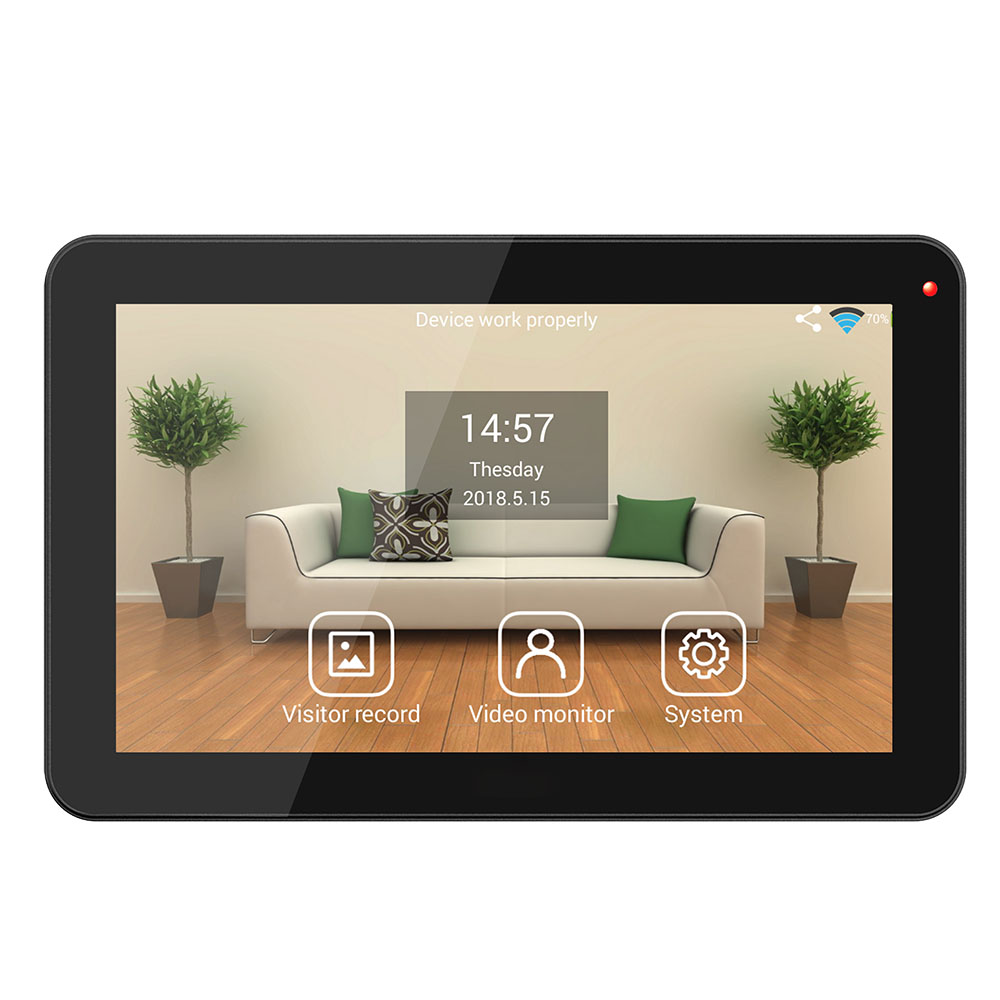 SY908MJS11 9 Inch Wireless Wifi RFID Password Video Doorbell Intercom Entry Kit Night Vision - Black US Plug