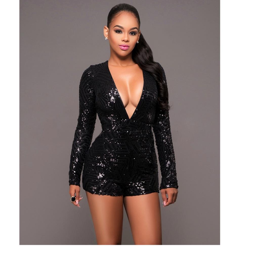 Women Sequins Splicing Bodycon Backless Party Club Cocktail Evening Mini Dress Size S N271 - Black