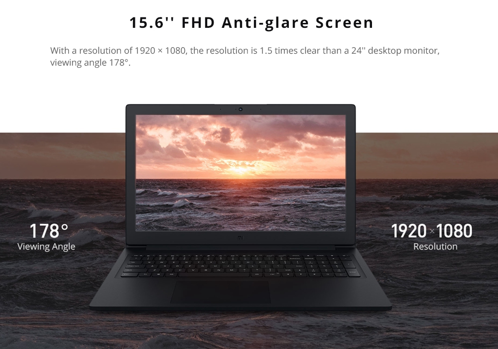 Xiaomi Mi Notebook Intel Core i5-8250U Quad-Core 15.6" FHD Screen 1920*1080 GeForce® MX110 2GB DDR5 4GB DDR4 128GB SSD 1TB HDD - Dark Grey