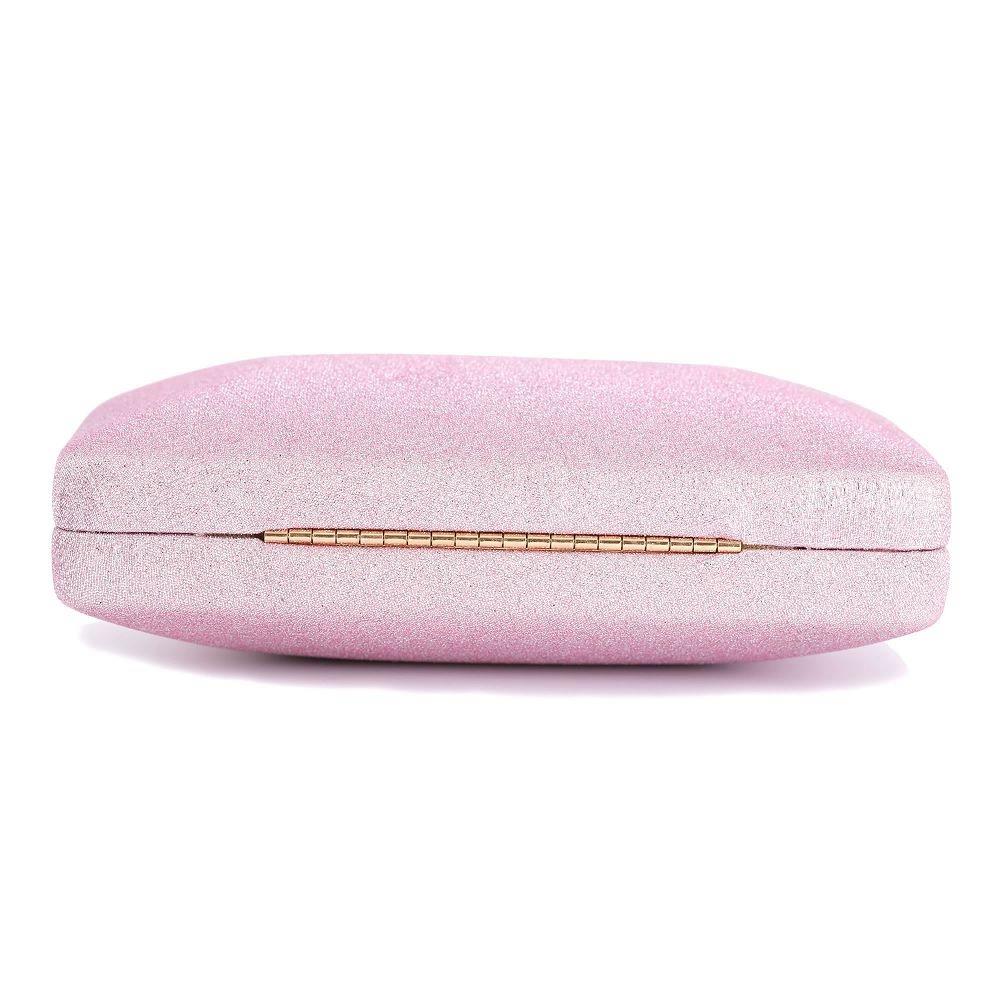 Women's Satin Clutch Bag Evening Bridal Bag Wedding Fashion Prom Handbag HS047 - Pink