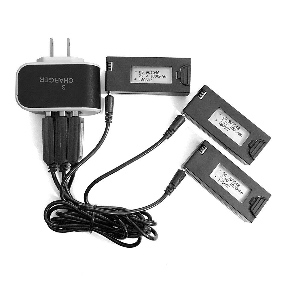 REDPAWZ R020 BLAST RC Drone Battery Charger Set 3.7V 1000mAh Battery + USB Charger