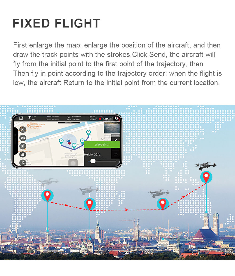 SG900-S GPS WiFi 720P HD Wide-Angle FPV Foldable RC Quadcopter with Altitude Hold Mode RTF