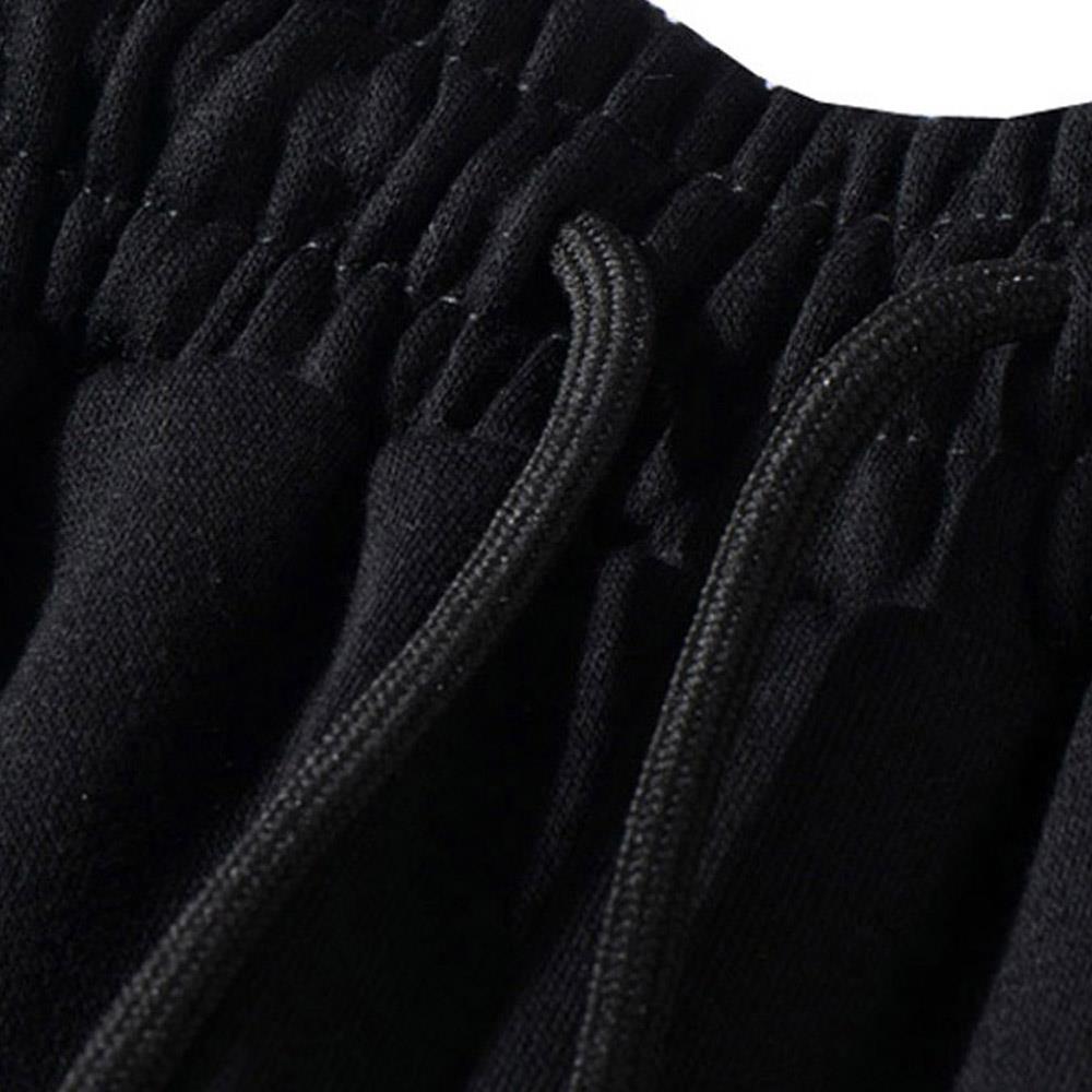 Men's Fashion Casual Loose Chemical Fiber Cotton Striped Comfortable Ankle Banded Pants GH-CR126 Size XL - Red + Black