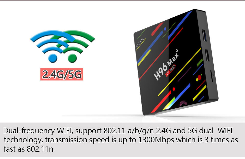 H96 MAX+ RK3328 Android 8.1 4GB/64GB KODI 17.6 TV BOX WiFi AC WIFI USB3.0
