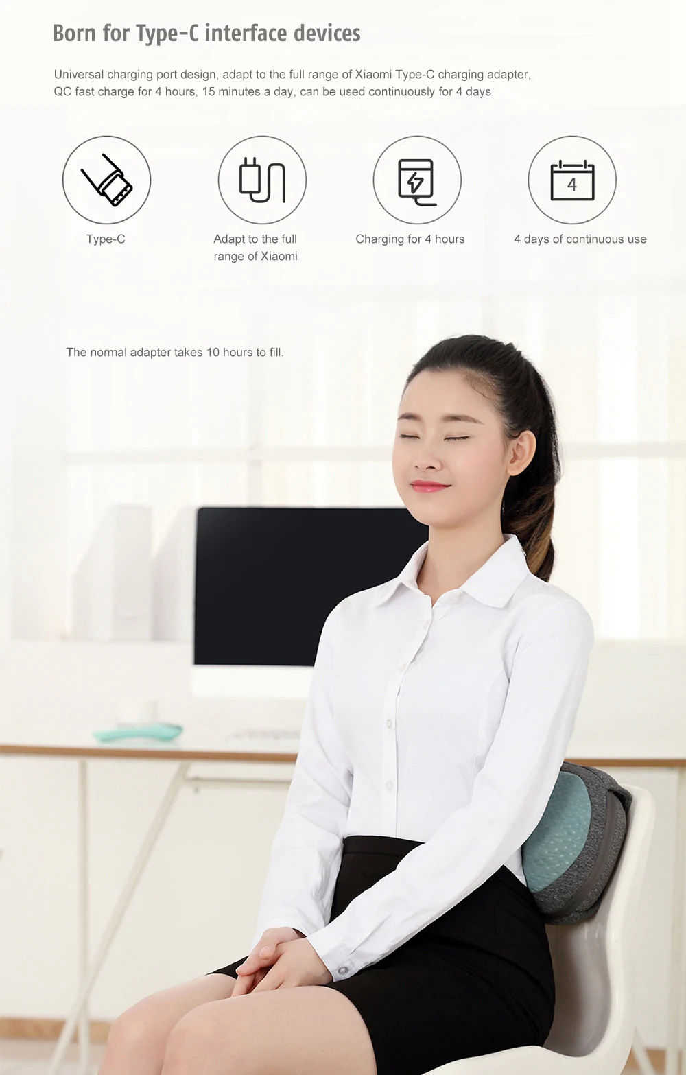 Xiaomi Leravan Wireless Warm Massage Pillow 3D Massage Built-in PTC Heating Sheet Strong Torque Portable Pillow - Green