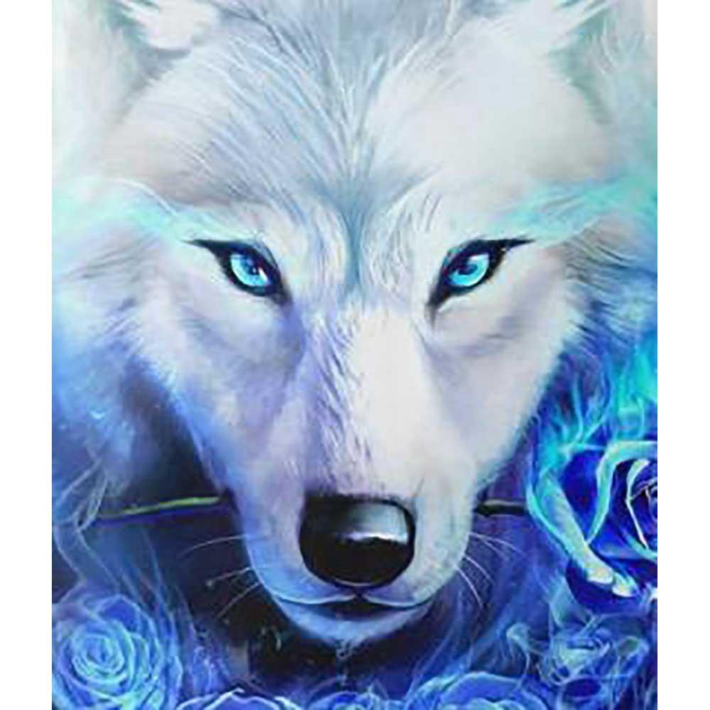 3D Digital Printed Space Rose Wolf Pattern Men's Summer Unisex Short Sleeve T-shirt Size 2XL - Blue