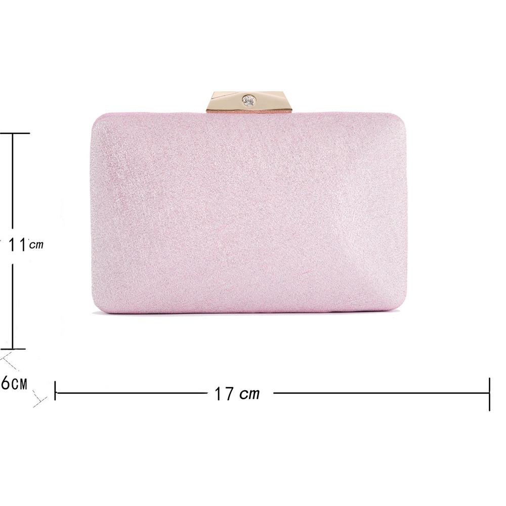 Women's Satin Clutch Bag Evening Bridal Bag Wedding Fashion Prom Handbag HS047 - Pink