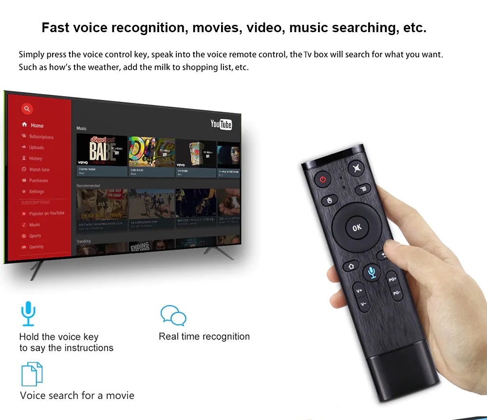 SCISHION AI ONE RK3328 Android 8.1 KODI 17.6 2GB/16GB 4K TV Box with LED Display WIFI Bluetooth LAN USB3.0