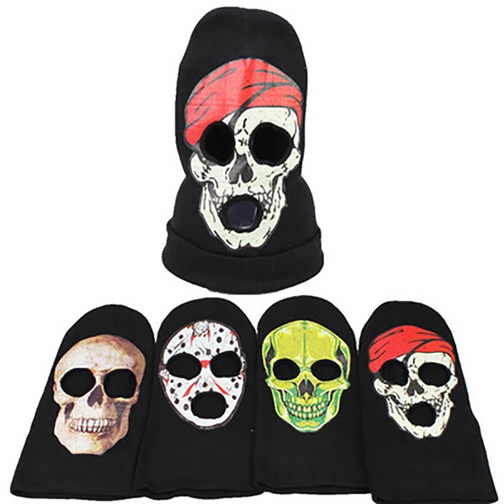 Halloween Horror Skull Strecth Knitted Head Cover Ghost Mask Cosplay Spoof Wool Hat - Option 4