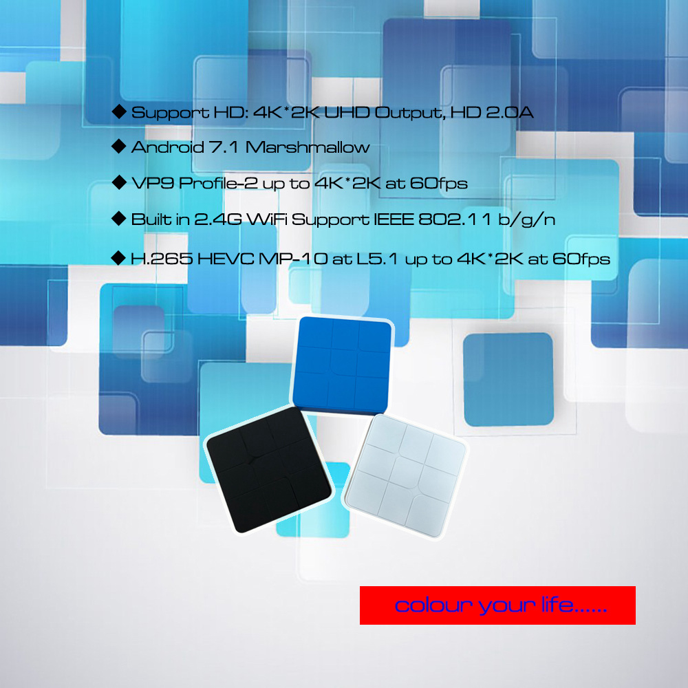 T96 Mars Amlogic S905W Android 7.1 1GB/8GB 4K TV BOX Support YouTube Netflix 2.4G WIFI Bluetooth LAN H.265