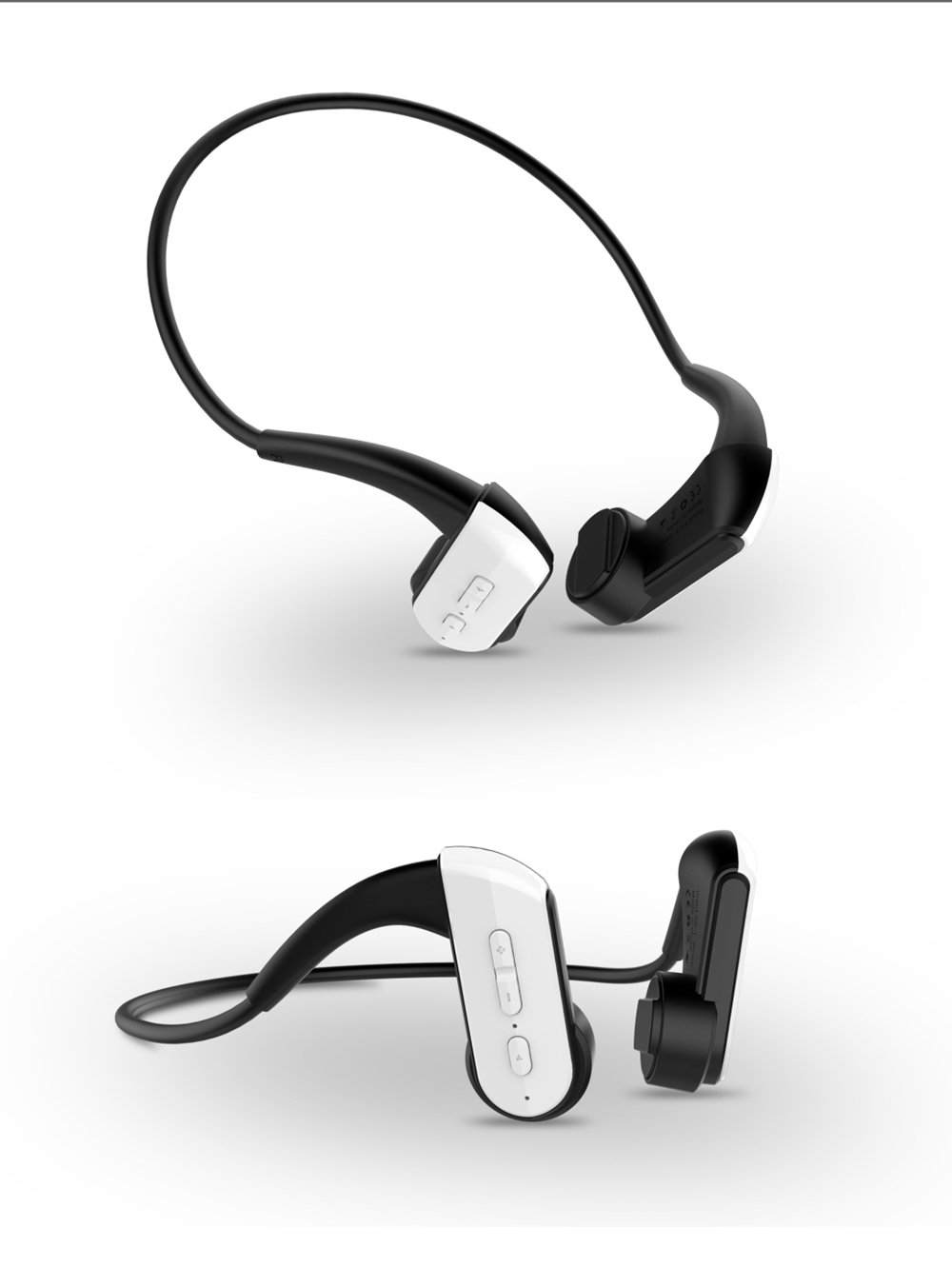 Bone Conduction Bluetooth Sports Wireless Earphones Open Ear Headset Water Resistant with Noise Reduction Microphone Headphones-Black