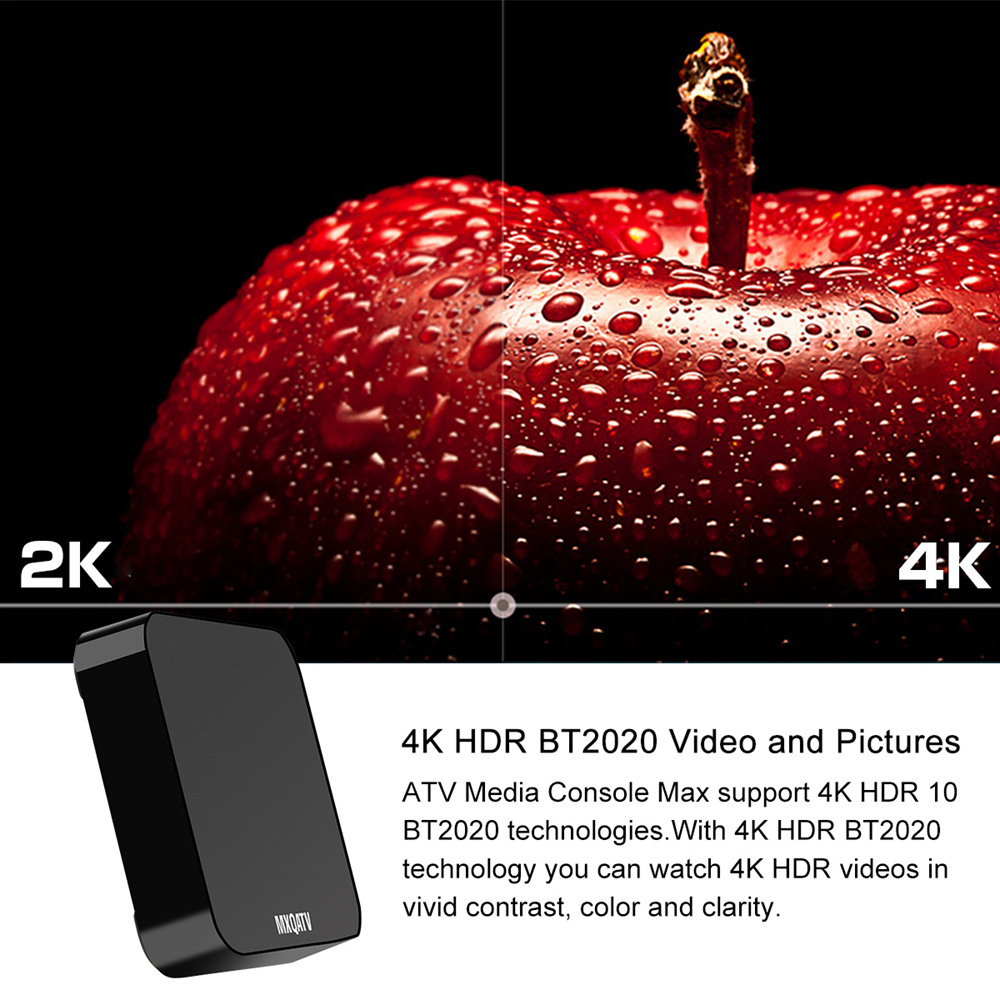 MXQATV Amlogic S905W Android TV 7.1 2GB/8GB 4K TV BOX with Voice Remote 2.4G WIFI LAN HDMI H.265 Decoding