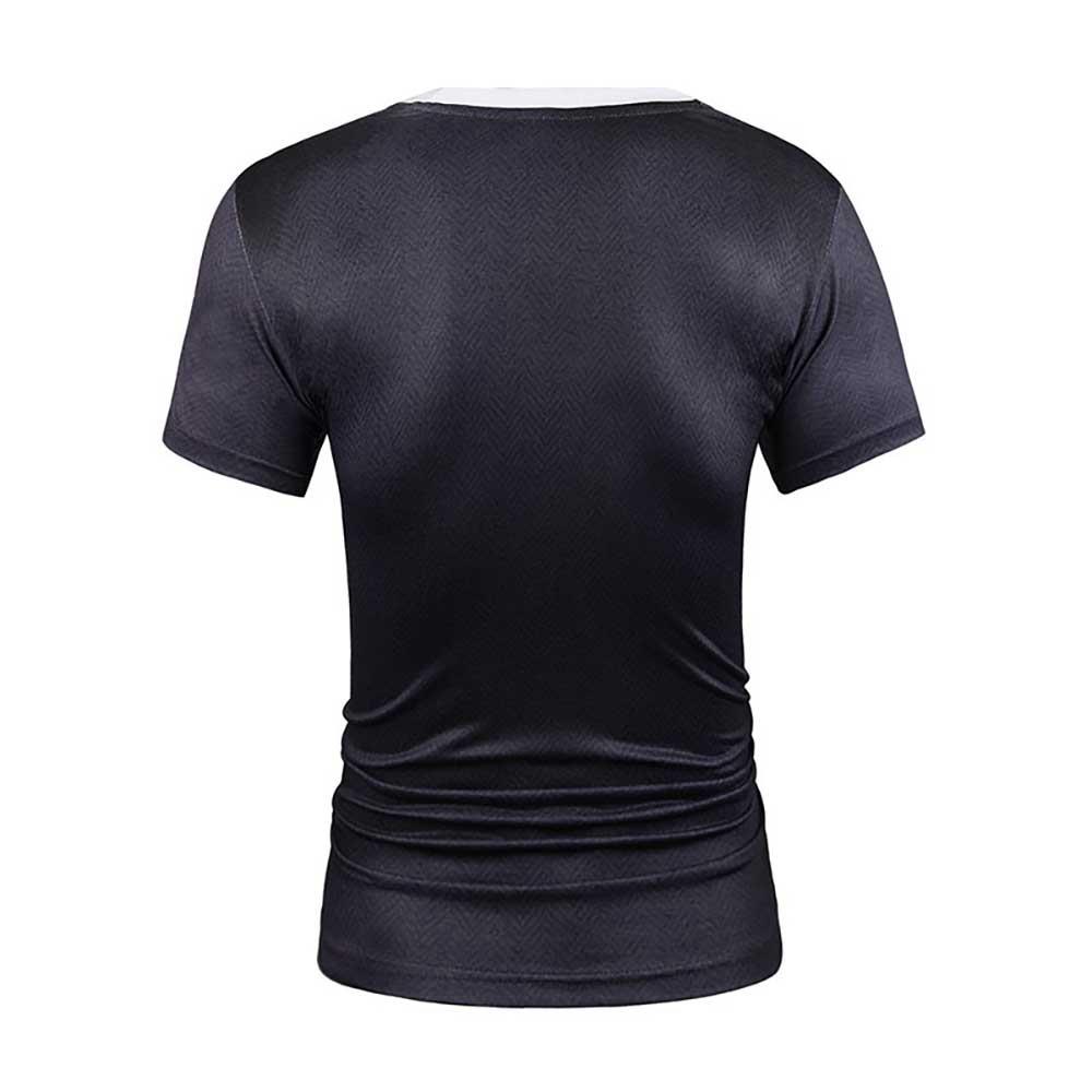 3D Printed Formal Tie Suit Pattern Men's Summer Unisex Short Sleeve T-shirt Size L - Black