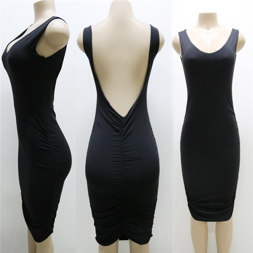 Sexy Women Bodycon Party Clubwear Party Cocktail Evening Dress UX4081 Size L - Black