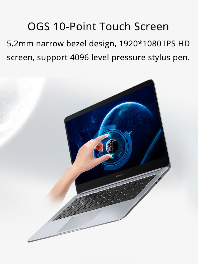 Huawei Honor Magicbook laptop Intel Core i5-8250U Quad Core GeForce MX150 2GB DDR5 14" IPS 10-Point Touch Screen 1920*1080 8GB RAM 256GB SSD - Silver