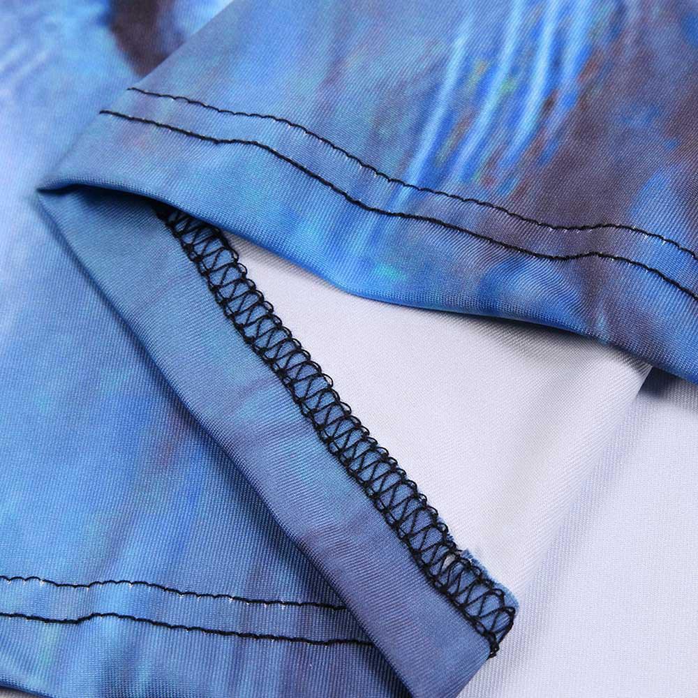 3D Printed Wolf Pattern Hip Hop Rock Men's Unisex Short Sleeve O-neck T-shirt Size 3XL - Blue