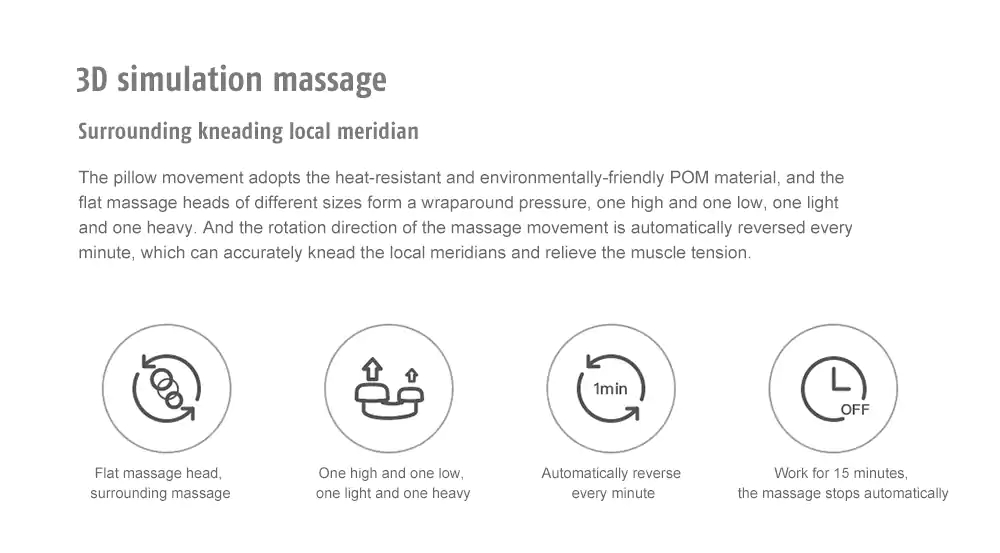 Xiaomi Leravan Wireless Warm Massage Pillow 3D Massage Built-in PTC Heating Sheet Strong Torque Portable Pillow - Green