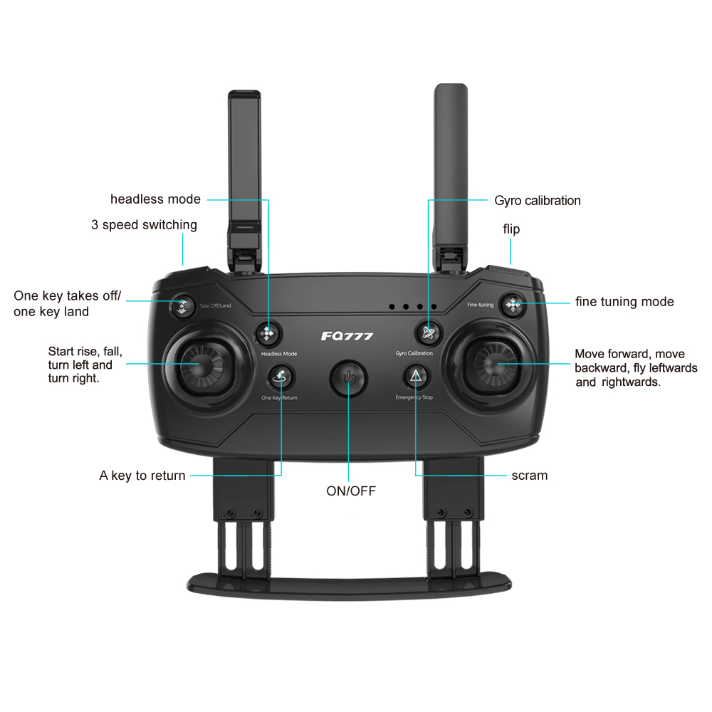 FQ777 FQ35 WiFi 720P HD FPV Foldable RC Drone with Altitude Hold Mode - RTF