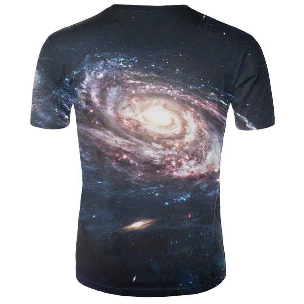 3D Printed Cosmic Nebula Men's Summer Unisex Short Sleeve T-shirt Size XL - Black