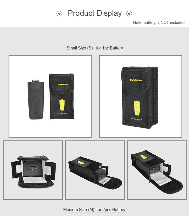 Sunnylife Li-po Battery Safe Bag for Parrot ANAFI Battery - Small Version