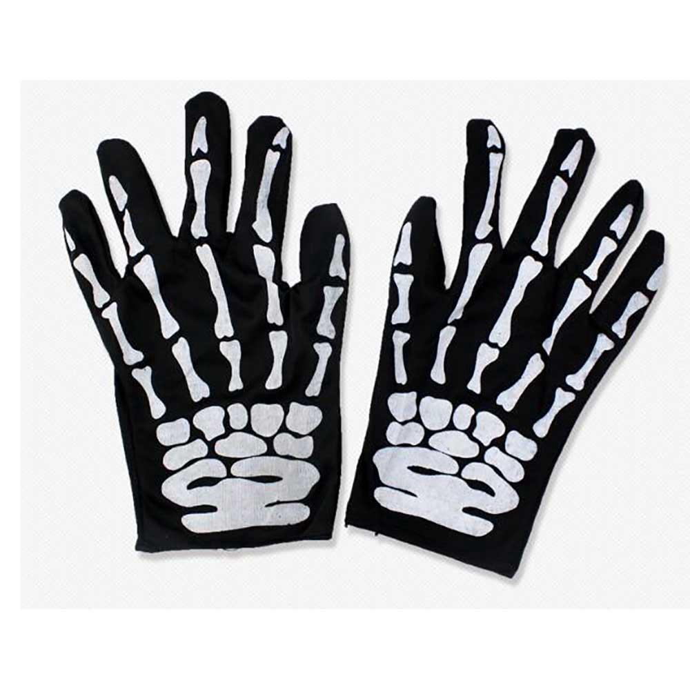 Halloween Costume Party Funny Skeleton Cloth Gloves - Black