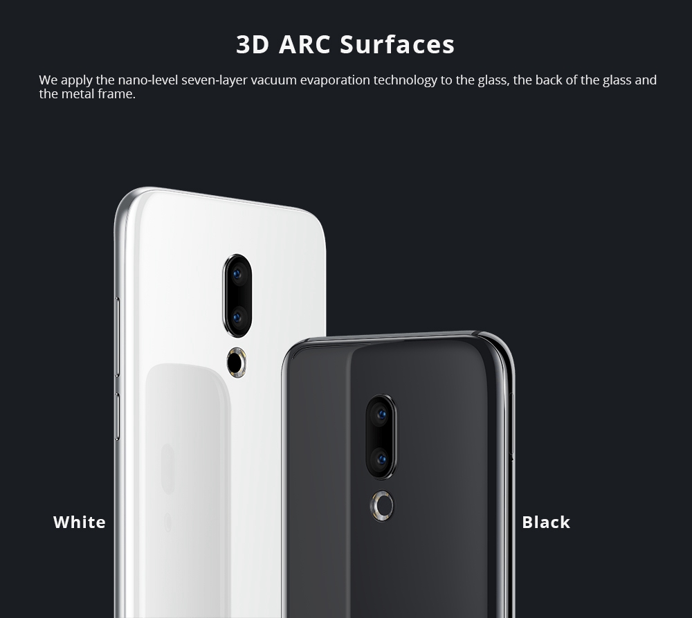 Meizu 16th 6.0 Inch 4G LTE Smartphone Snapdragon 845 6GB 128GB 12.0MP+20.0MP Dual Rear Cameras Flyme 7 Fast Charge In Display Fingerprint - Black
