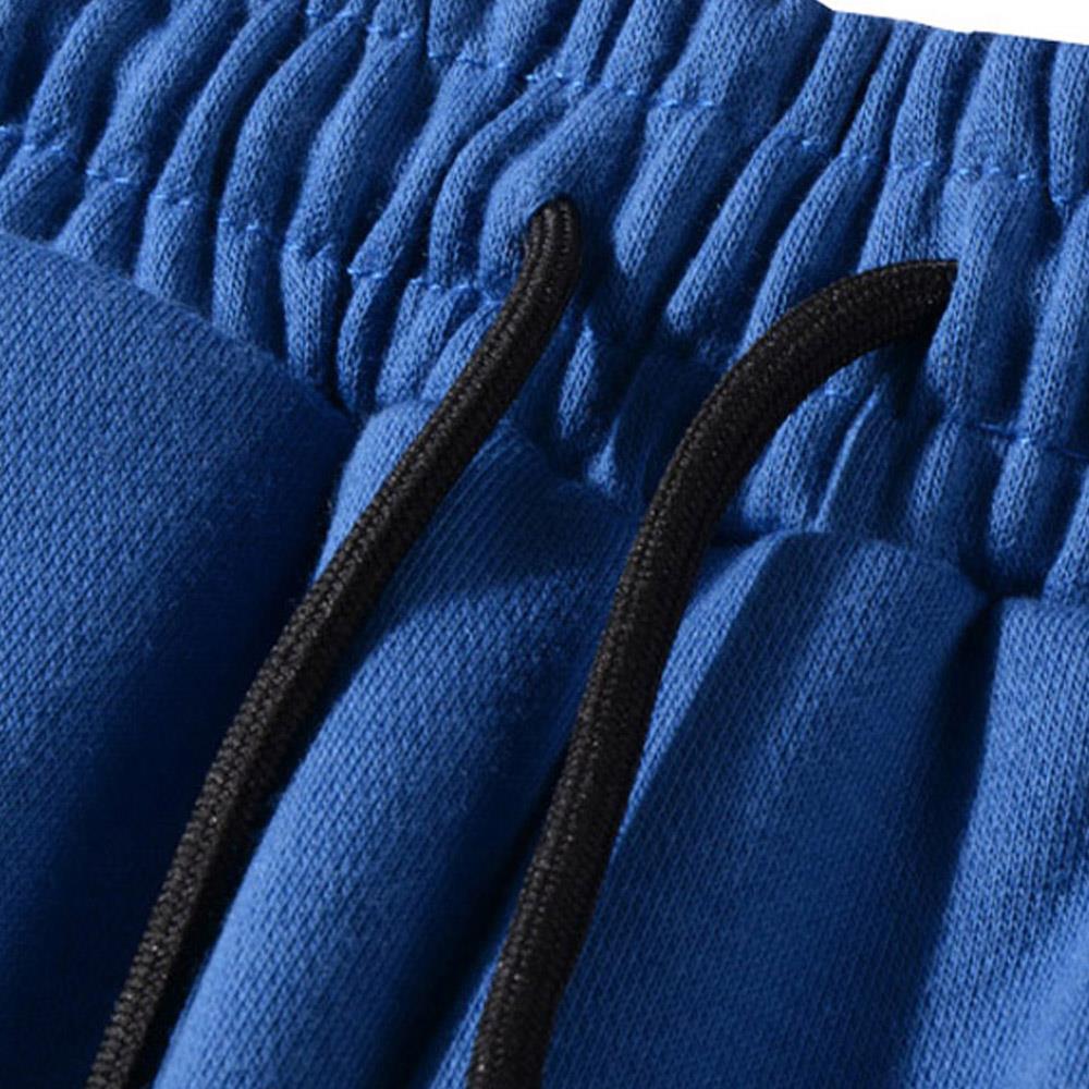 Men's Fashion Casual Loose Chemical Fiber Cotton Striped Comfortable Ankle Banded Pants Size XXL - Blue