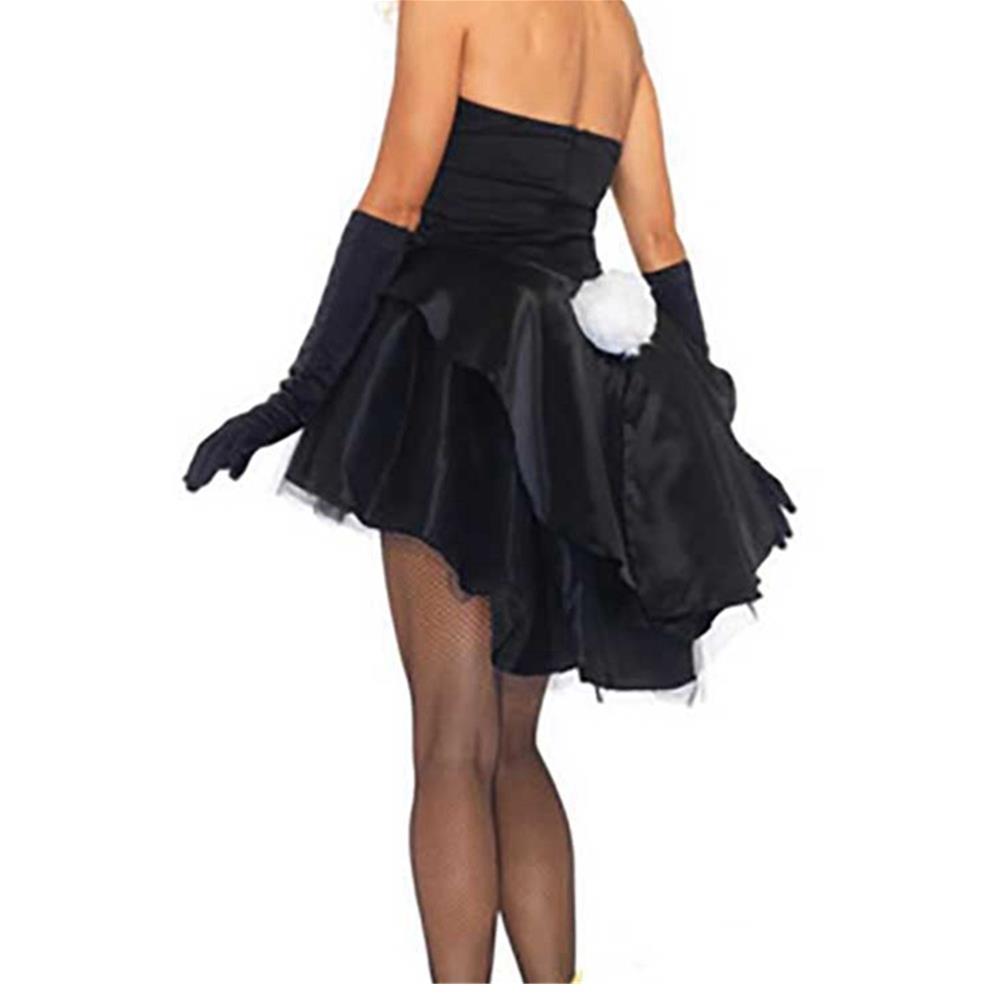 Women Bunny Outfit Costumes Rabbit Costume Halloween Cosplay Stage Costume Party Dress Size 2XL- Black