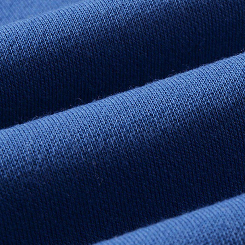 Men's Fashion Casual Loose Chemical Fiber Cotton Striped Comfortable Ankle Banded Pants Size XXL - Blue