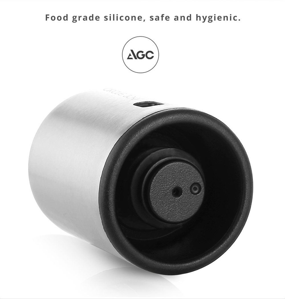 Xiaomi Circle Joy Stainless Steel Sealed Wine Stopper Efficient Preservation 304 Stainless Steel Store Date - Silver