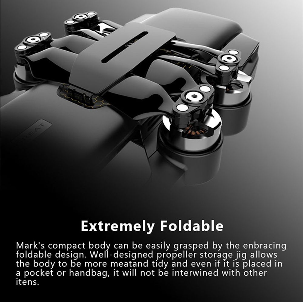 High Great Mark Wifi FPV VIO Positioning Foldable RC Drone with 4K Camera Remarkable Memory BNF - Red