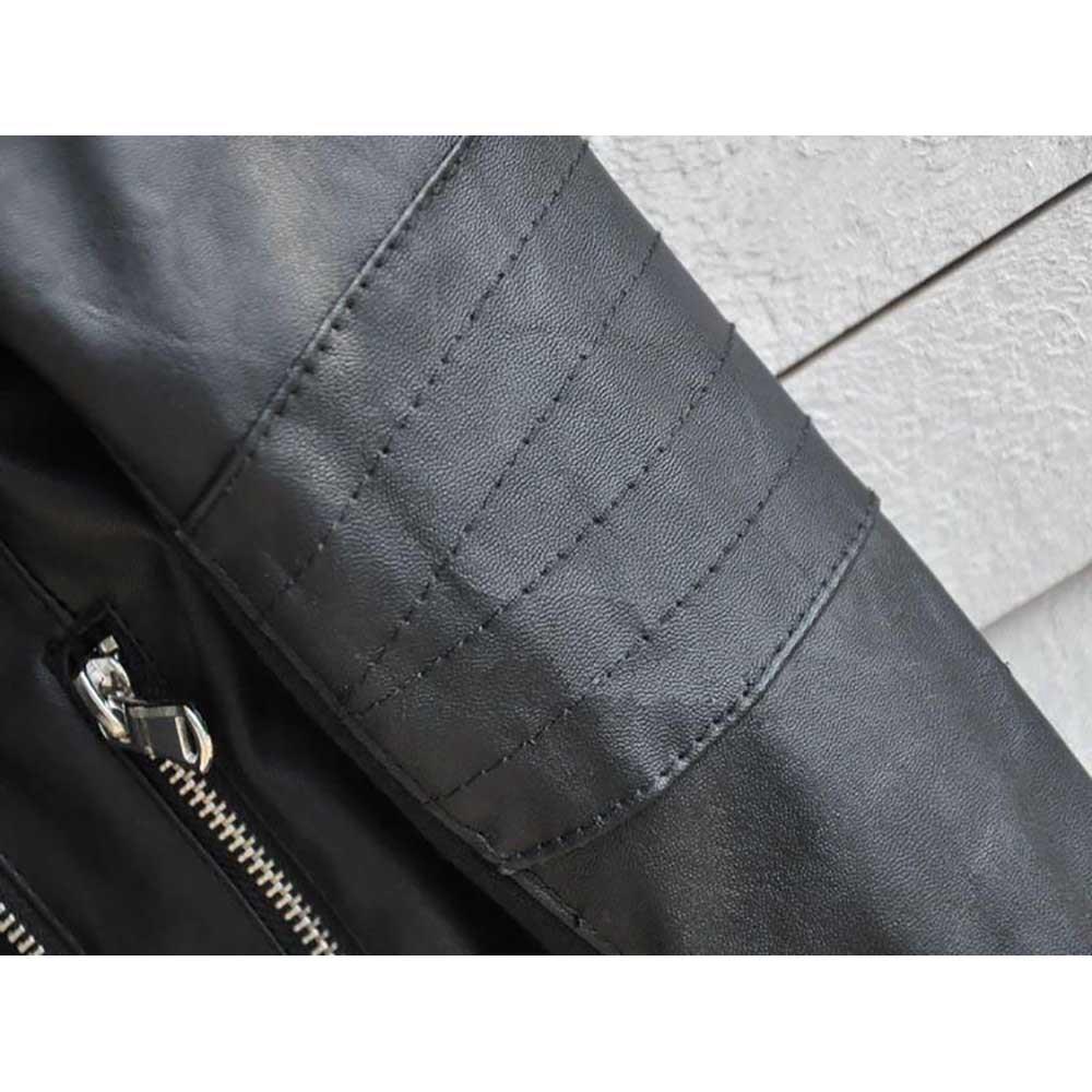 New Women PU Leather Jacket Irregular Lapel Side Zippers Coat Size XXL - Black