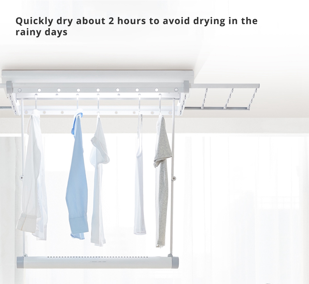 Xiaomi M1 Pro Smart Clothes Dryer Continuous Warm Air Drying 30KG Load Capacity One Button Lift LED Omnidirectional Illumination - White