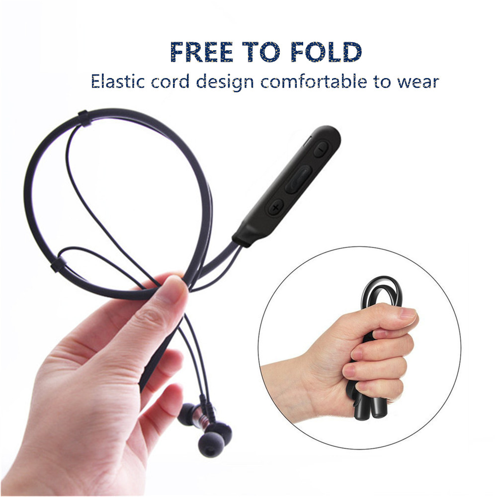 Binai B22S Neckband Wireless Bluetooth Earphone Magnetic Sports Waterproof - Black