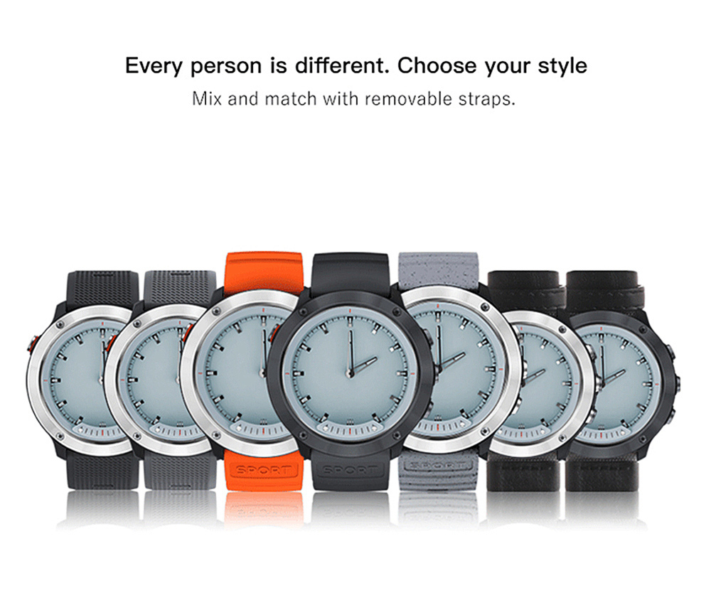 Makibes M5 Sports Smart Watch 5ATM Water Resistant Heart Rate Monitor Transparent Screen Luminous Dial TPU Strap - Black
