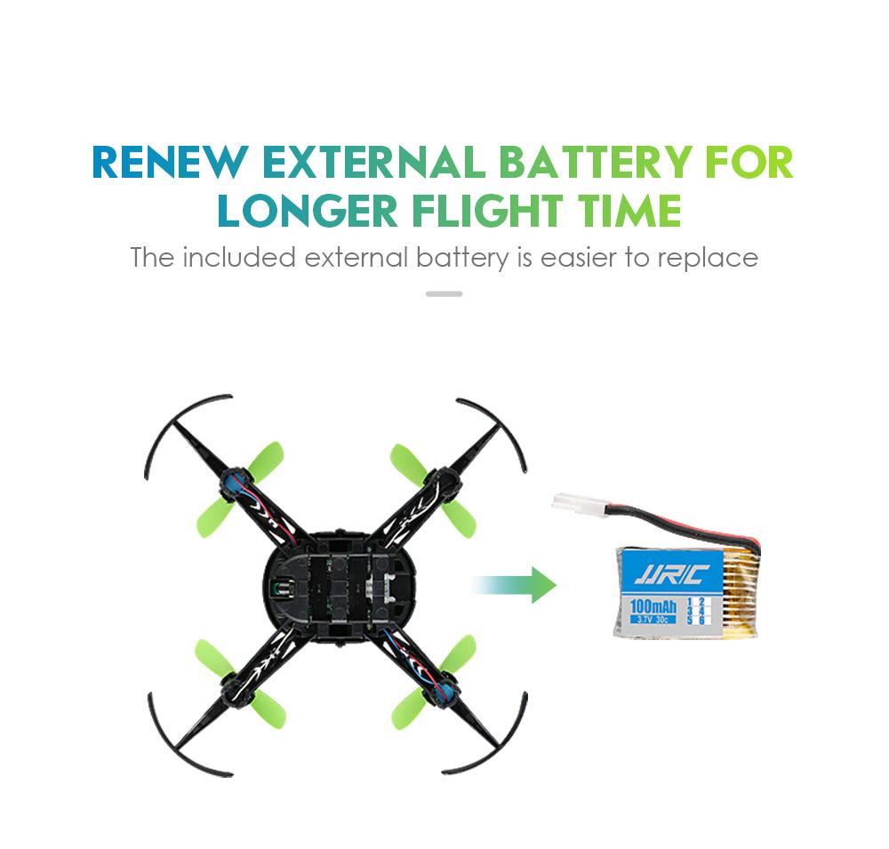 JJRC H48 Mini 2.4G 4CH 6Axis Gyro 3D Flips Dual Charing Modes RC Quadcopter RTF Green - Two Battery