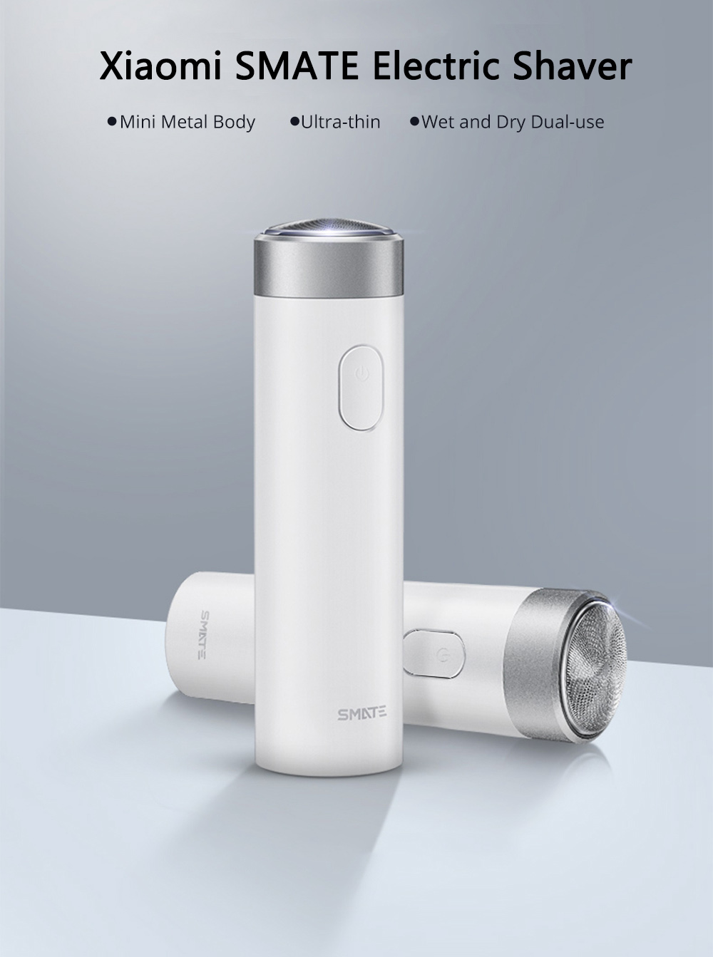 Xiaomi SMATE Turbine Electric Shaver Three Blades IPX7 Water Resistant USB Charging 4500 rpm High-Speed Motor - Gold