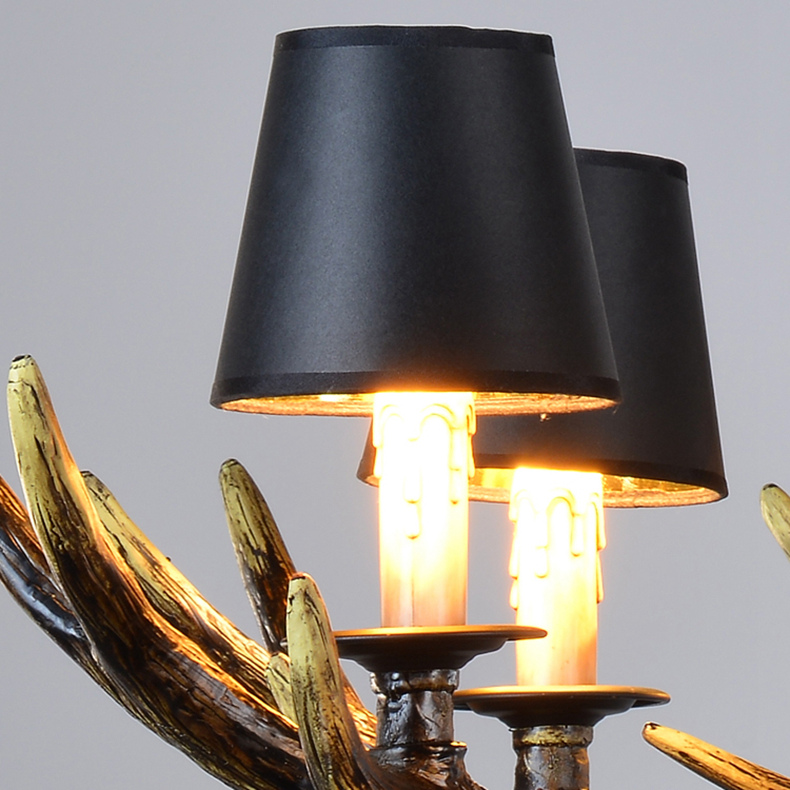 European Antique Antlers Chandelier American Country Simple Retro Craft Art Branch Ceiling Light for Restaurant - Brown