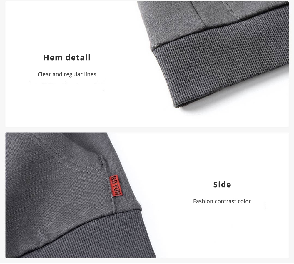 Xiaomi 90FUN Unisex Oversized Style Hoodie Double-layer Composite Fabric Sweatshirt Size M - Black