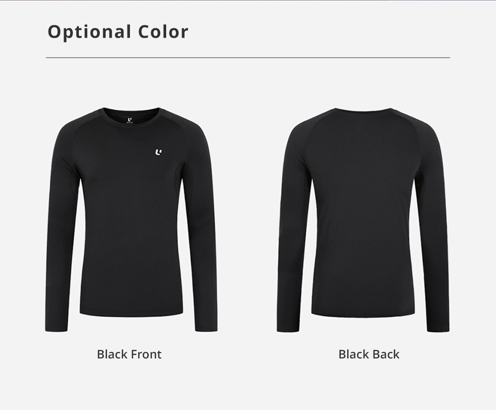 Xiaomi Uleemark Men Sports Long Sleeve Crew Neck T-shirt Moisture Wicking Classic Sweatshirt Size L - White