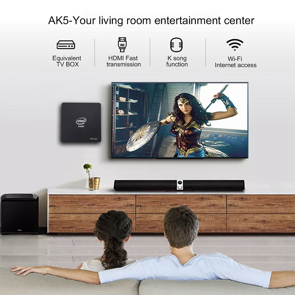 AK5 MINI PC intel N3450 4G DDR3/64G EMMC 2.4G/5G WIFI Bluetooth HDMI*2 RJ45 USB3.0