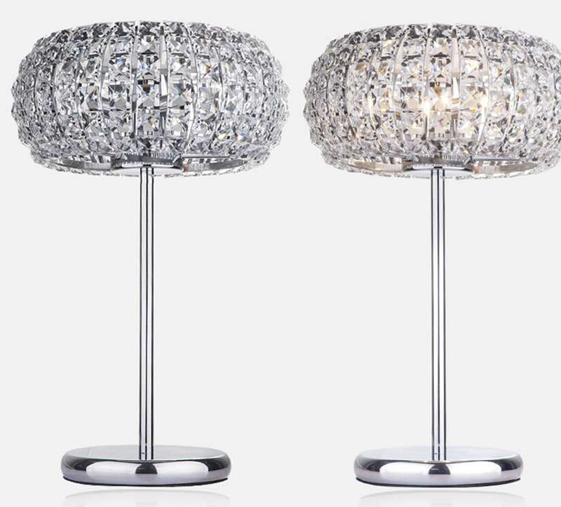 FUMAT TIFFANY Lamp Modern K9 Crystal Round Table Lamp Glass LED Lustre Lamp for Bedside Desk Lights - Multi-color