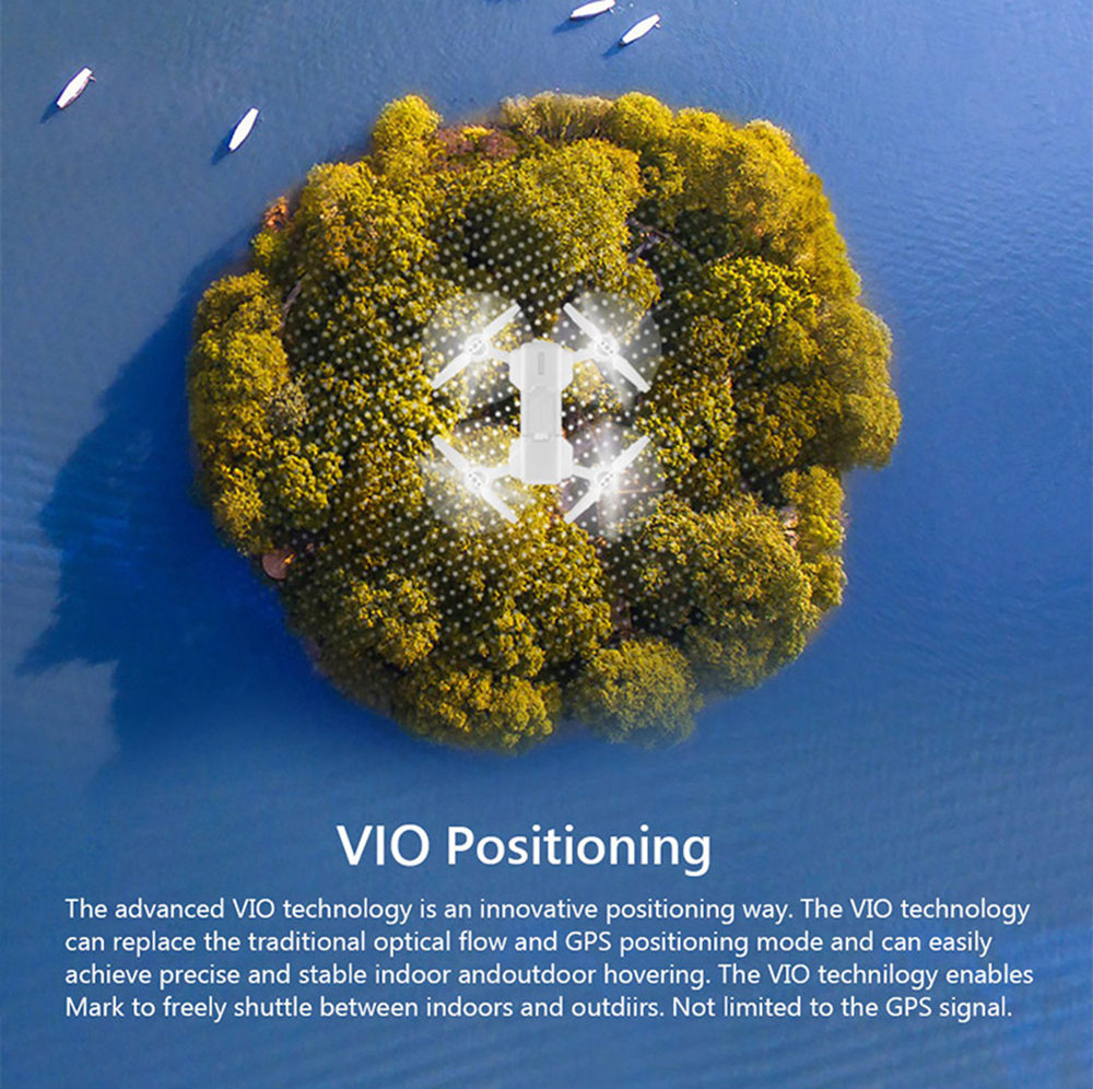 High Great Mark Wifi FPV VIO Positioning Foldable RC Drone with 4K Camera Remarkable Memory BNF - White