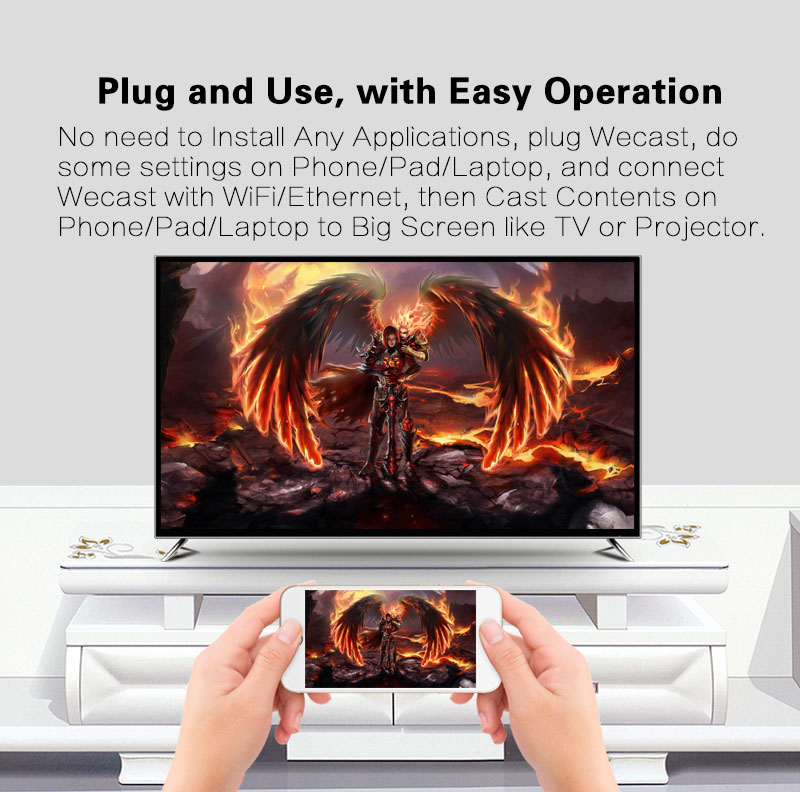 EC-C18 TV Dongle Full HD 1080P Miracast Airplay Dongle 2.4G WIFI Support iOS/Android HDMI Output