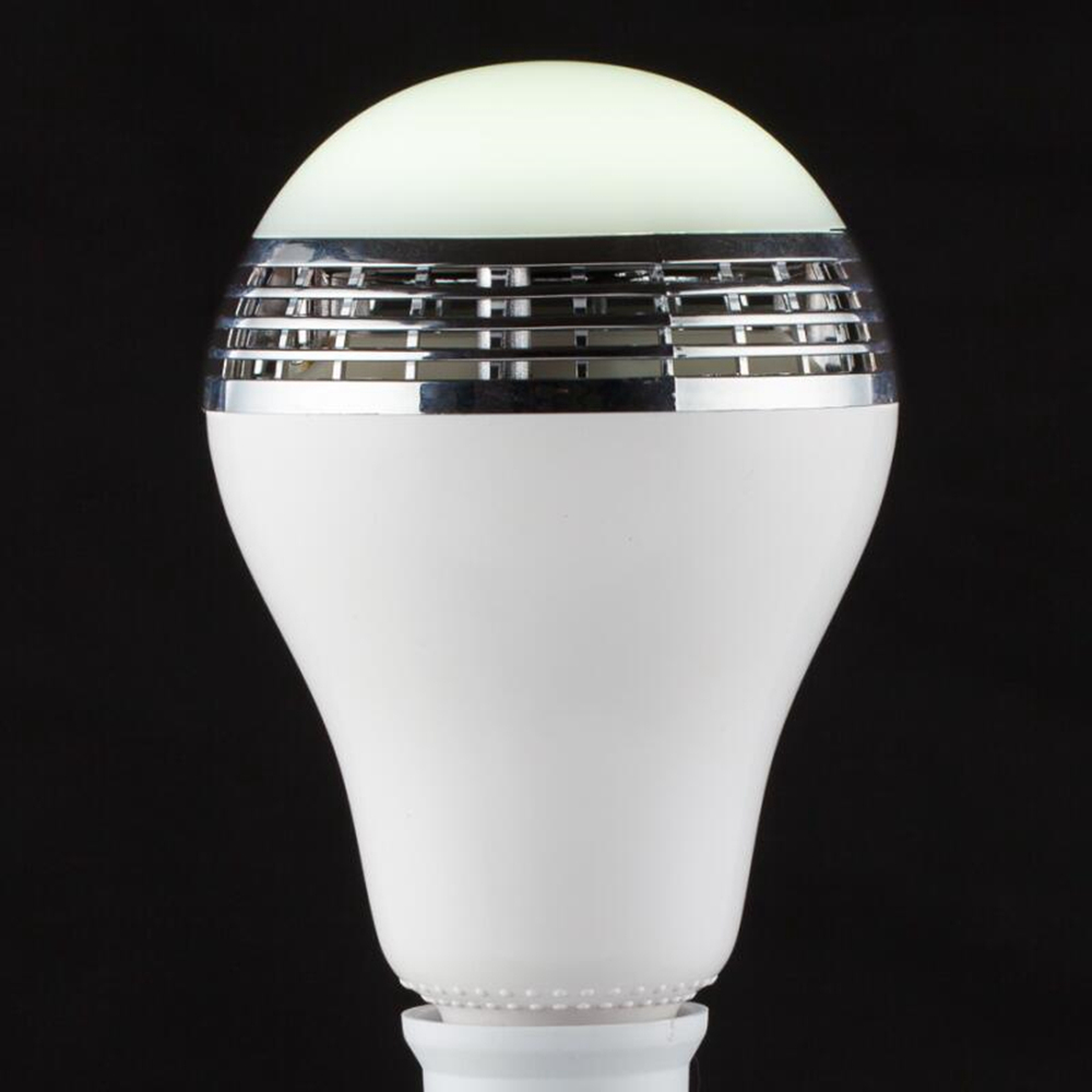 Bluetooth Speaker LED E27 Smart Bulb APP Control Multicolore Colorful LED Speaker - White