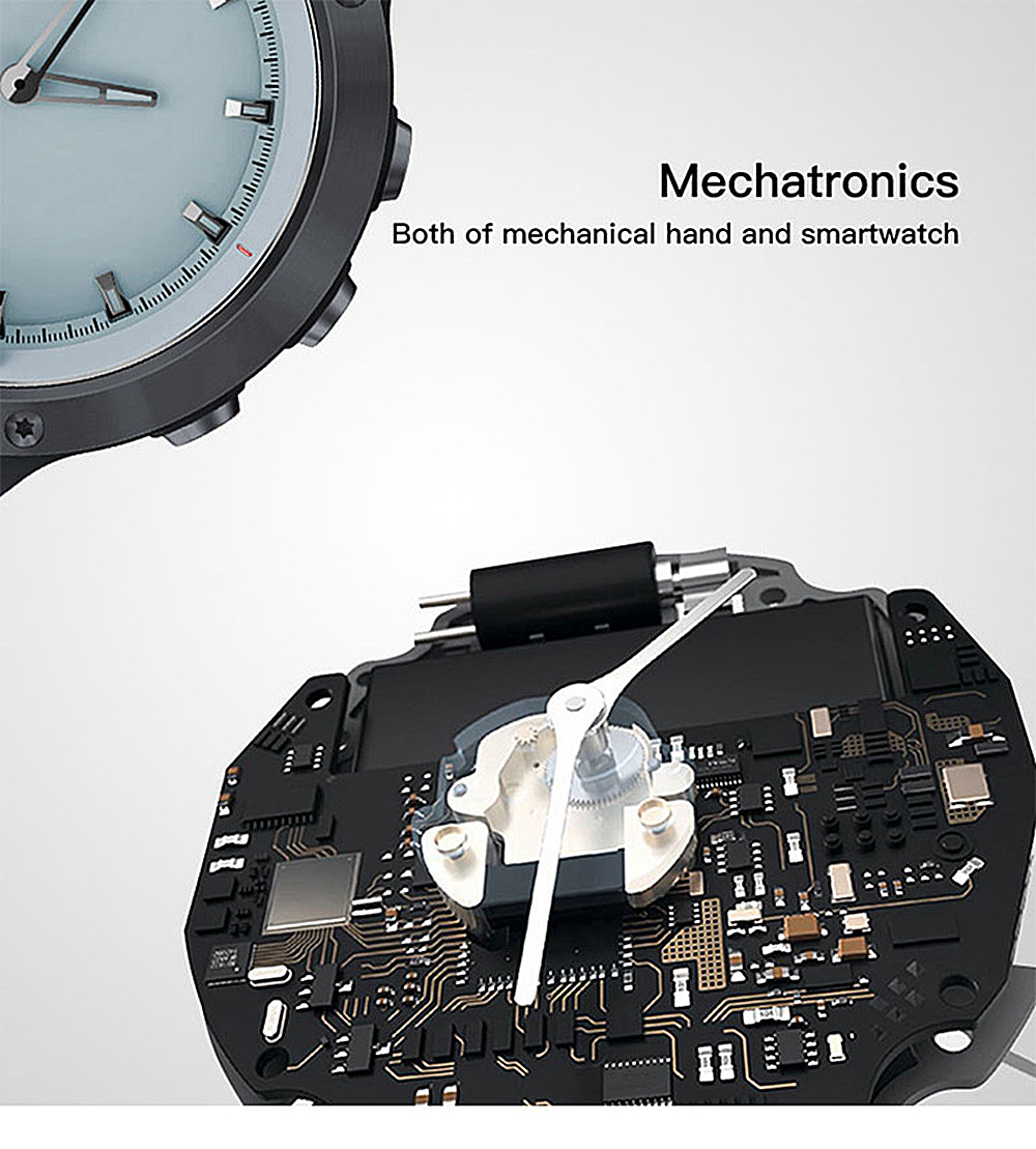 Makibes M5 Sports Smart Watch 5ATM Water Resistant Heart Rate Monitor Transparent Screen Luminous Dial TPU Strap - Black